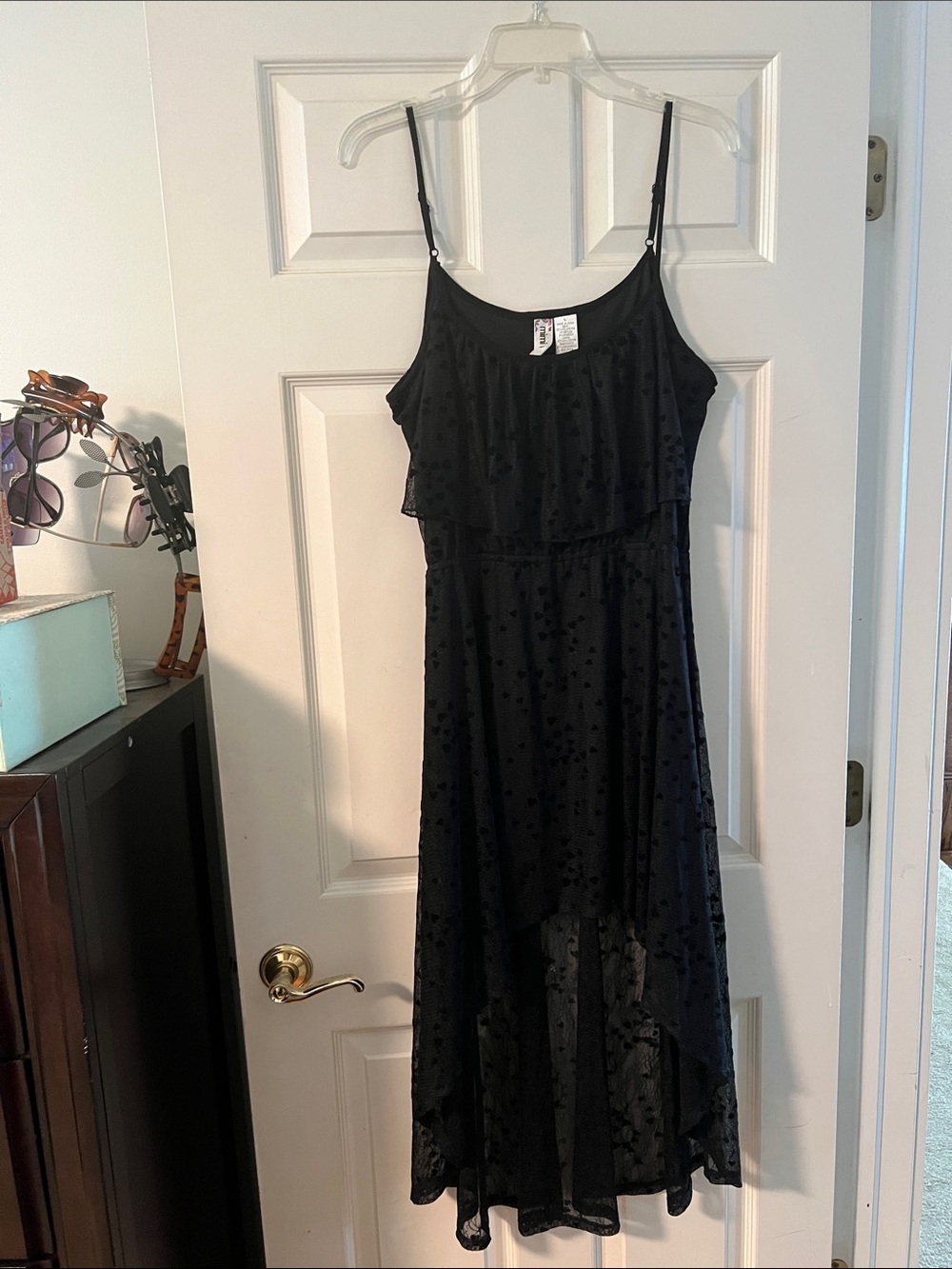 Mimi Chica Black Ruffle High-Low Cami Dress